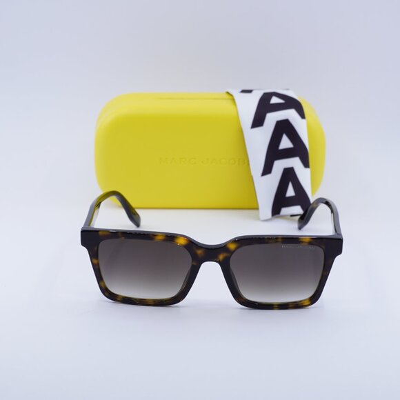 Marc Jacobs MARC 719/S 0086 9K Square Sunglasses - Havana\Brown Gradient - Picture 2 of 10
